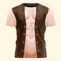 Funny 3D Cowboy Costume T-Shirt - Adult Halloween Cosplay & Bachelor Party Shirt