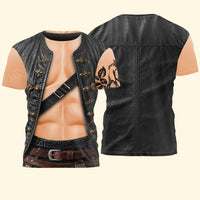 Funny 3D Pirate Costume Shirt - Mens Muscular Halloween & Renaissance Fair Gift