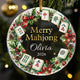 Custom Name Mahjong Acrylic Ornament - Merry Mahjong Holiday Keepsake Gift