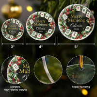 Custom Name Mahjong Acrylic Ornament - Merry Mahjong Holiday Keepsake Gift
