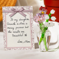 Message Gift Glass Flower Bouquet - Personalized Glass Flowers