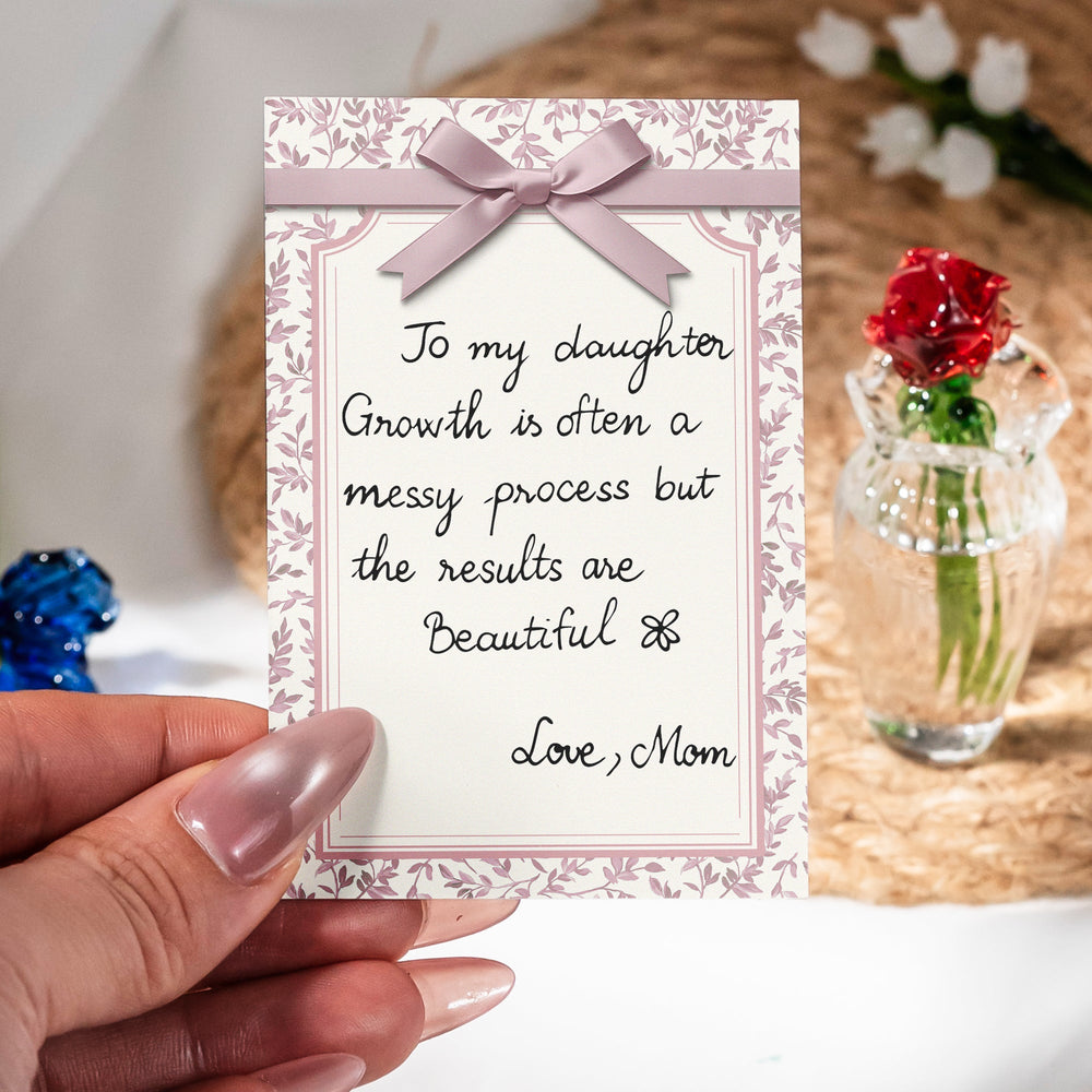 Message Gift Glass Flower Bouquet - Personalized Glass Flowers