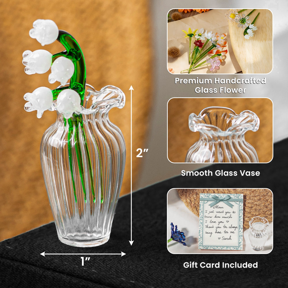 Message Gift Glass Flower Bouquet - Personalized Glass Flowers