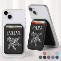 Metal Grandpa Fist Bump Print - Personalized Wallet Compatible With Magsafe