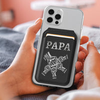 Metal Grandpa Fist Bump Print - Personalized Wallet Compatible With Magsafe