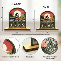Miles Cycled This Year - Personalized Cycling Counter Sign