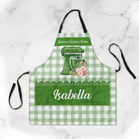 Personalized Baking Apron, Custom Baked With Love Kitchen Cooking Gift for Baker, Mom