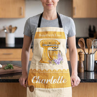 Personalized Baking Apron, Custom Baked With Love Kitchen Cooking Gift for Baker, Mom