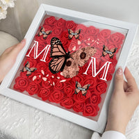 Mom - Butterfly Version - Personalized Flower Shadow Box With LED Light