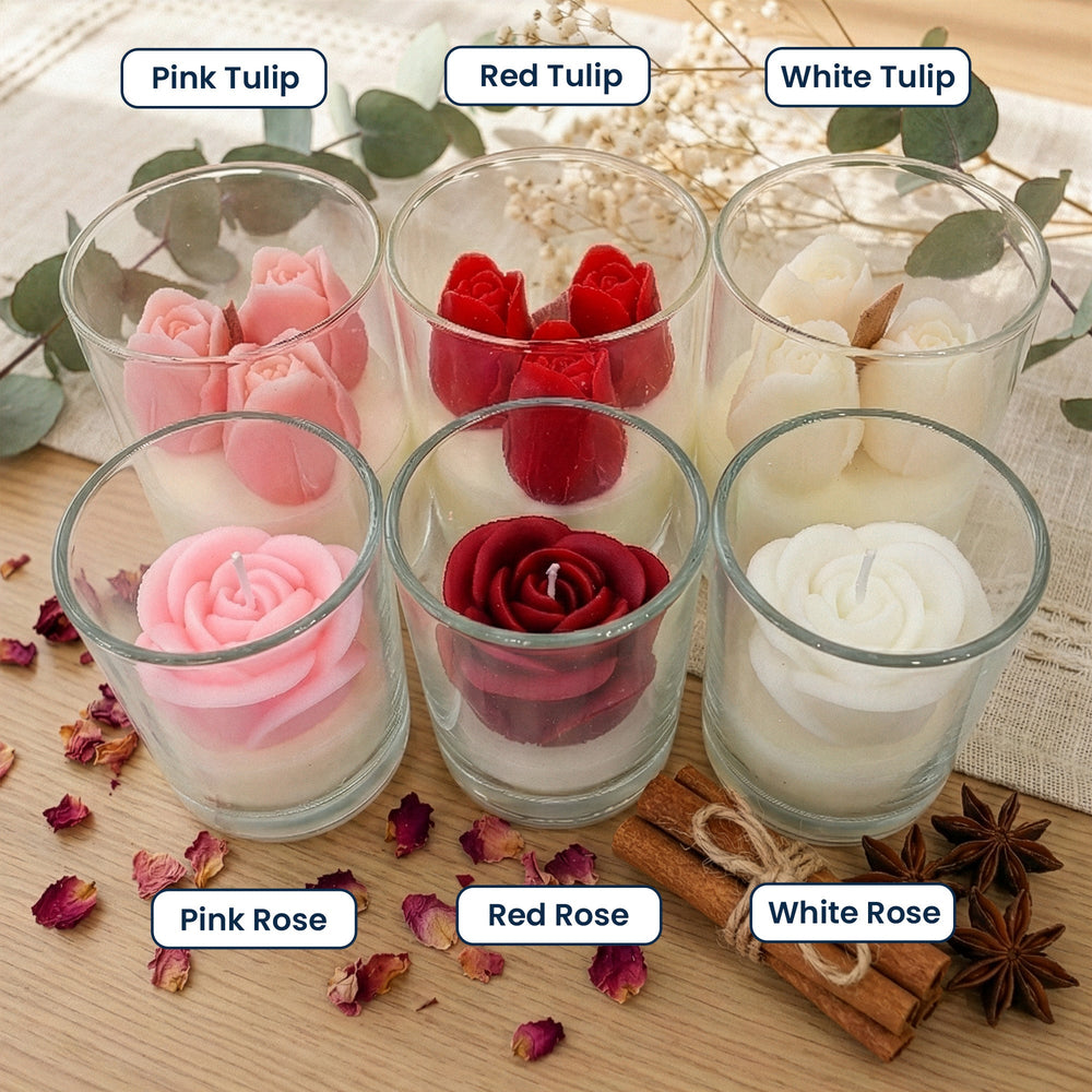 Mom, Mama, Mum We Love You - Personalized Floral Soy Wax Candle