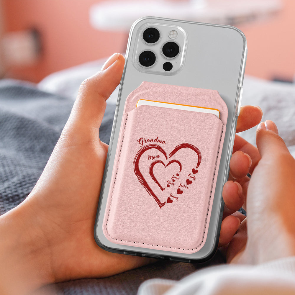 Mom, Grandma's Sweethearts - Personalized Wallet Compatible With Magsafe