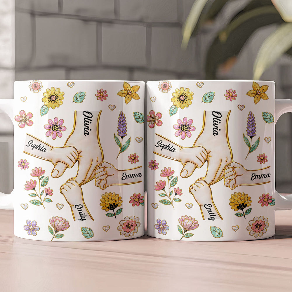 Mom Hands Holding Mother's Day Gift For Mom, Wife, Grandma - Personalized Mug