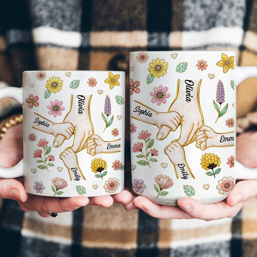 Mom Hands Holding Mother's Day Gift For Mom, Wife, Grandma - Personalized Mug
