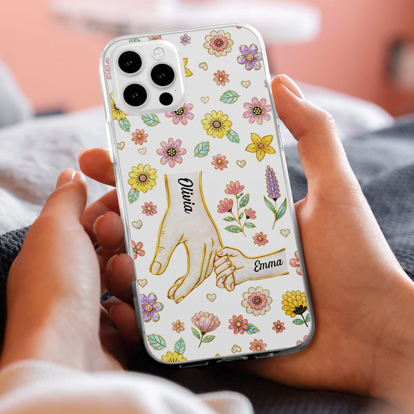 Mom Hands Holding Mother's Day Gift For Mom, Wife, Grandma - Personalized Phone Case