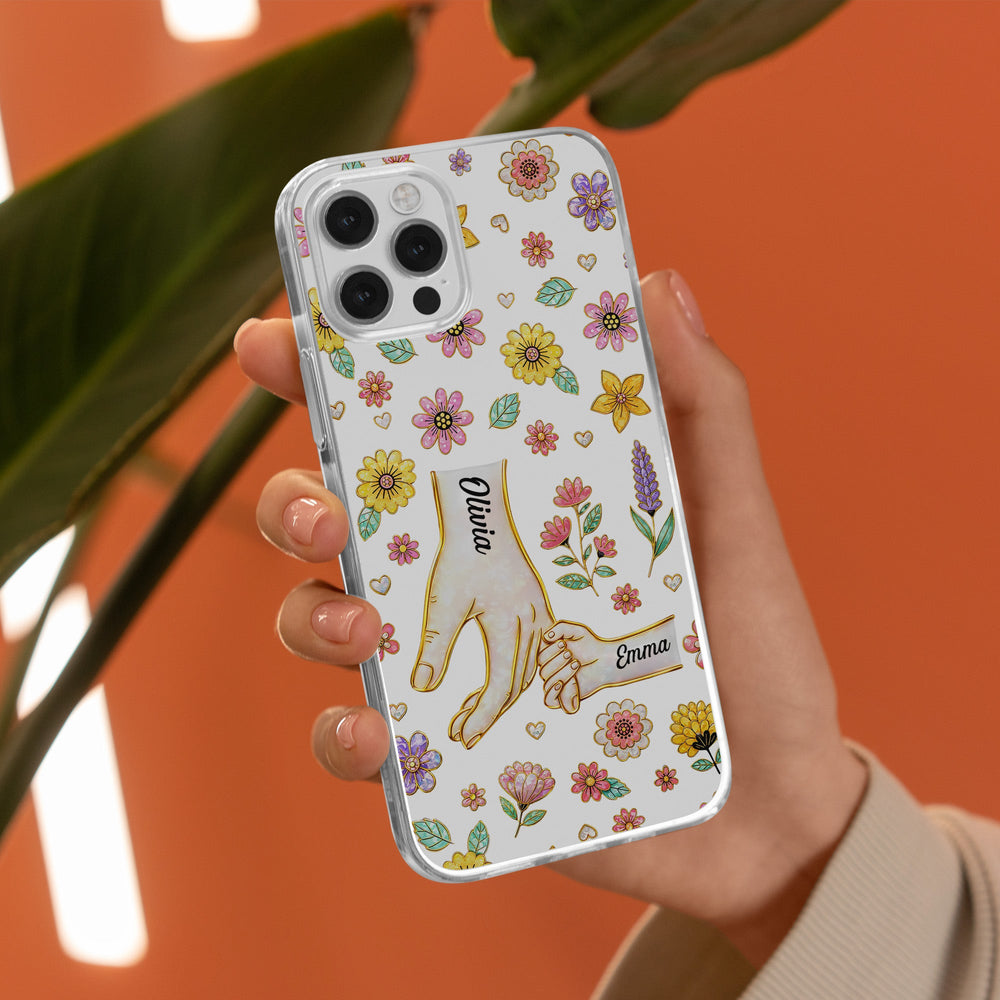 Mom Hands Holding Mother's Day Gift For Mom, Wife, Grandma - Personalized Phone Case