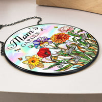 Mom's Garden Custom With Birth Flowers - Personalized Window Hanging Suncatcher