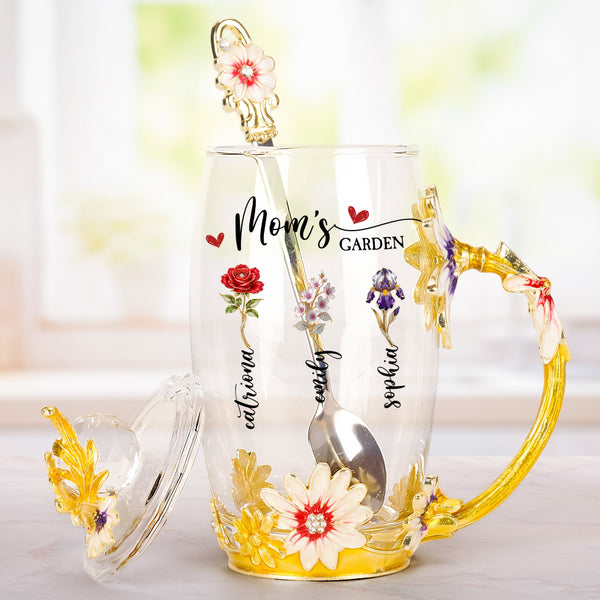 Mom's Garden, Grandma's Garden - Custom Kids' Birth Flower - Personalized Glass Cup