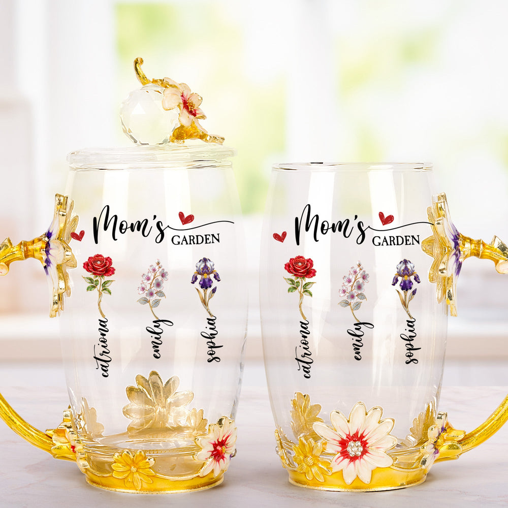 Mom's Garden, Grandma's Garden - Custom Kids' Birth Flower - Personalized Glass Cup