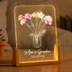Mother's Day Gifts, Mom's Garden We Love You - Custom Kids' Birth Flowers - Personalized Night Light