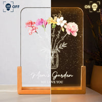 Mother's Day Gifts, Mom's Garden We Love You - Custom Kids' Birth Flowers - Personalized Night Light