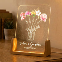 Mother's Day Gifts, Mom's Garden We Love You - Custom Kids' Birth Flowers - Personalized Night Light