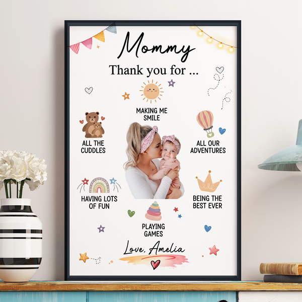 Mommy Gifts From Baby Son Daughter Custom Photo - Personalized Poster