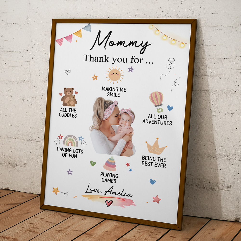 Mommy Gifts From Baby Son Daughter Custom Photo - Personalized Poster