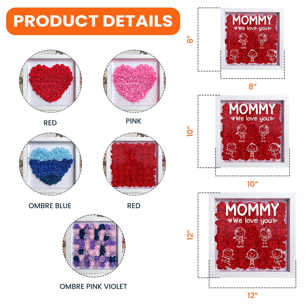 Mommy We Love You Doodle - Personalized Shadow Box