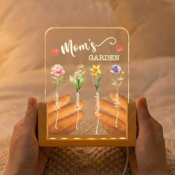 Mom's Garden Custom Birth Flower Mother's Day Gift For Mom, Wife - Personalized Night Light