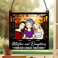 Mother & Daughters Linked Together - Personalized Window Hanging Suncatcher Ornament