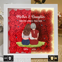 Mother & Daughter - Personalized Flower Shadow Box With LED Light