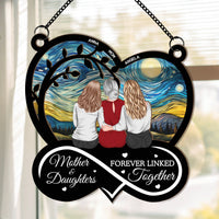 Mother & Daughters Forever Linked Together - Personalized Window Hanging Suncatcher Ornament