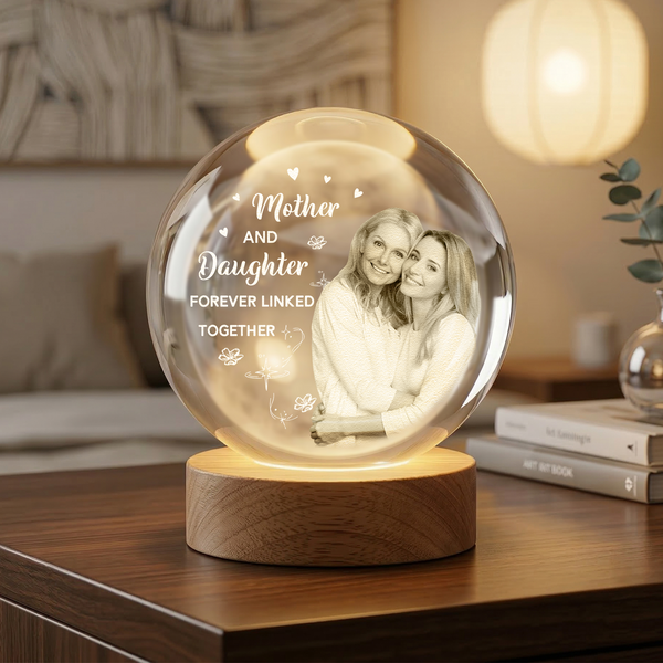 Mother And Daughter Forever Linked Together - Personalized Night Light