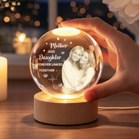 Mother And Daughter Forever Linked Together - Personalized Night Light