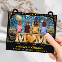 Mother's Day Gifts, Mother & Children Forever Linked Together Gift For Mom, Wife - Personalized Window Hanging Suncatcher