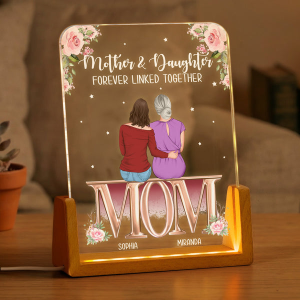 Mother & Daughter Forever Linked Together Mother's Day Gift For Mom - Personalized Night Light