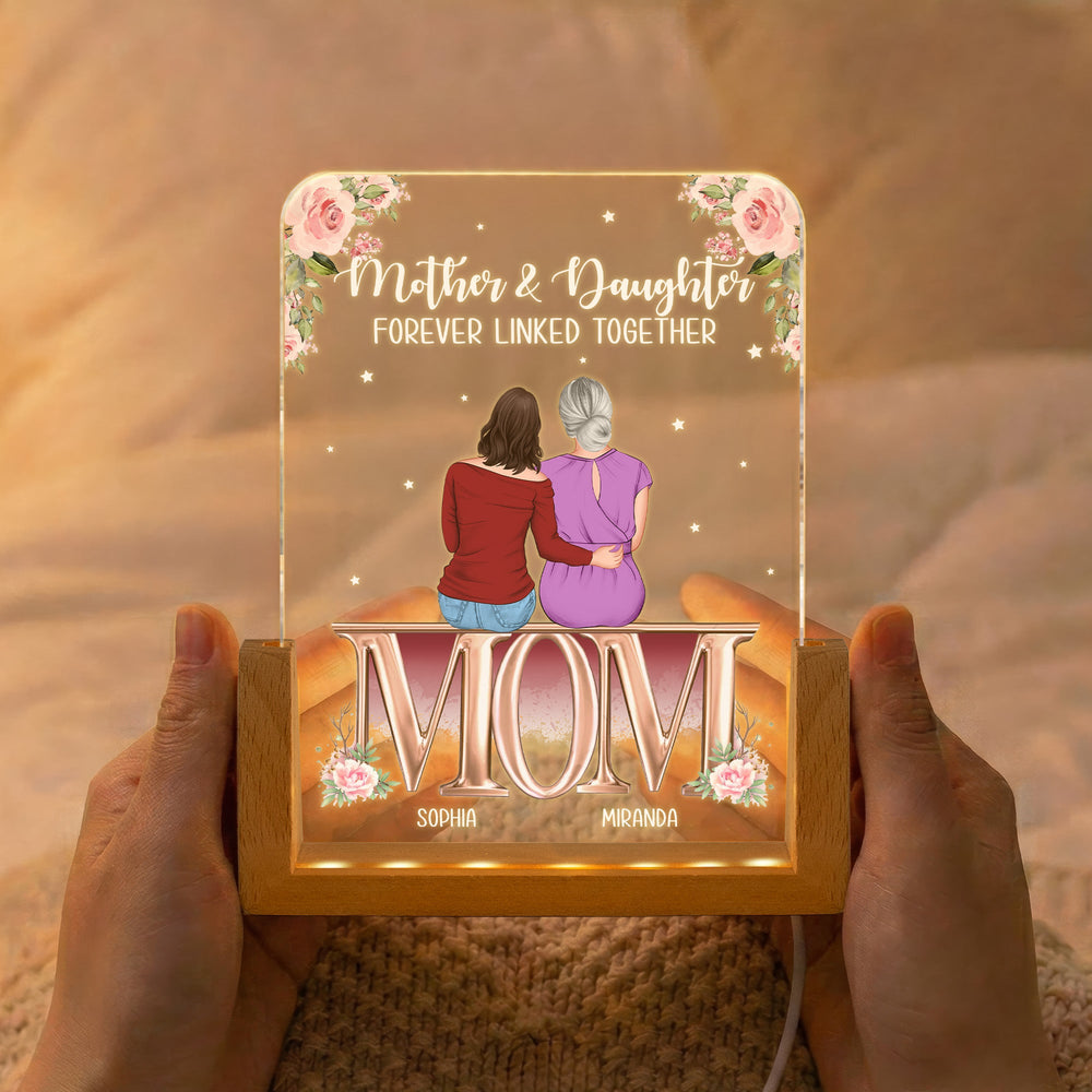 Mother & Daughter Forever Linked Together Mother's Day Gift For Mom - Personalized Night Light