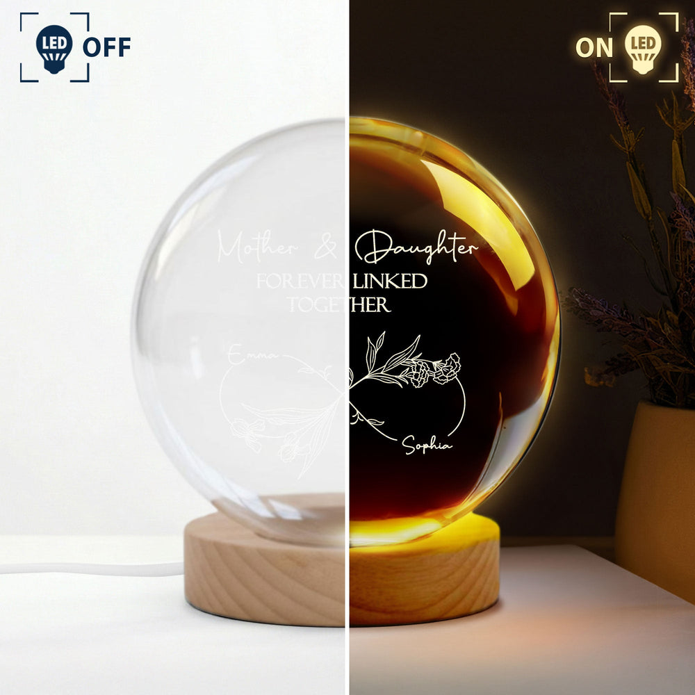 Mother & Daughter Forever Linked Together - Personalized Night Light