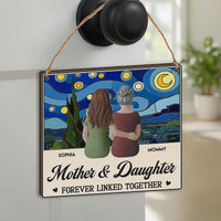 Mother & Daughter Forever Linked Together - Personalized Wood Sign