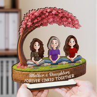 Mother & Daughters Forever Linked Together Mother's Day Gift For Mom - Personalized Wooden Plaque