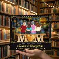 Mother & Daughters Forever Linked Together - Personalized Wooden Plaque