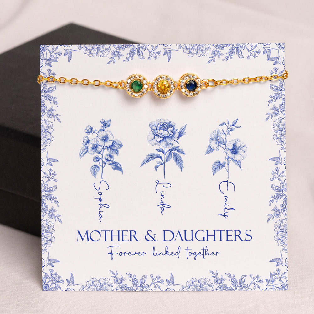 Mother & Daughters Forever Linked Together - Personalized Bracelet