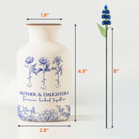 Mother & Daughters Forever Linked Together - Personalized Vase