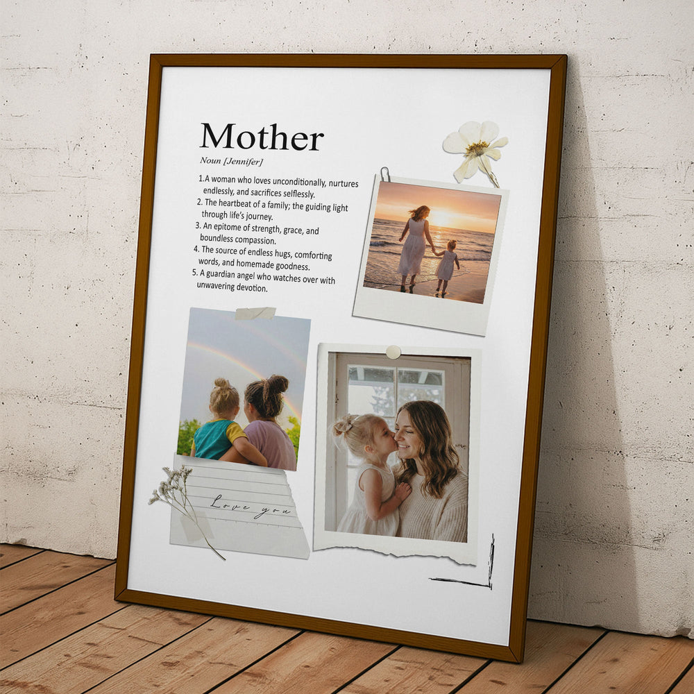 Mother Definition Mother's Day Gift For Mom, Mum, Wife - Personalized Photo Poster