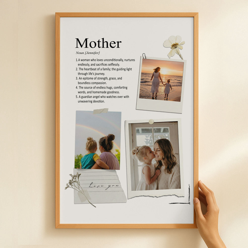 Mother Definition Mother's Day Gift For Mom, Mum, Wife - Personalized Photo Poster