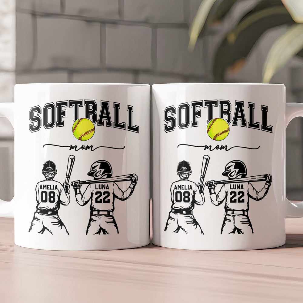 Mother's Day Gifts, Custom Softball Mom, Grandma - Personalized Mug