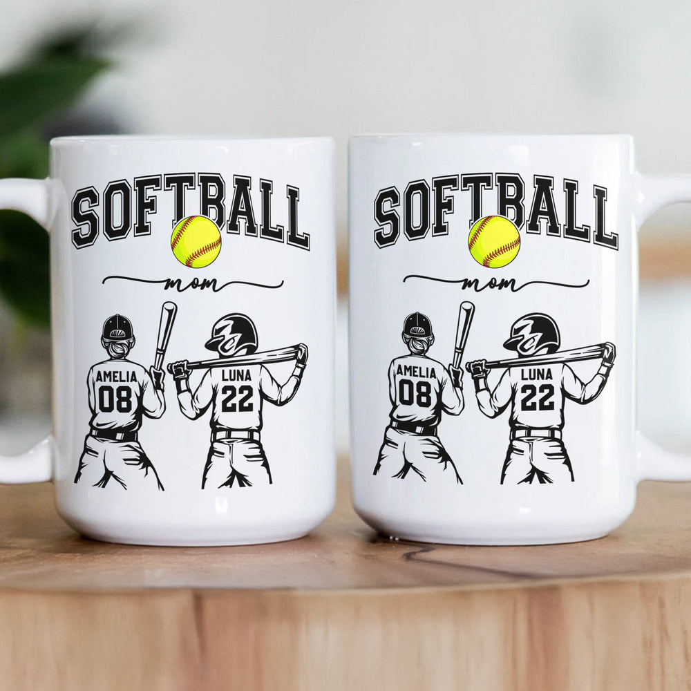 Mother's Day Gifts, Custom Softball Mom, Grandma - Personalized Mug