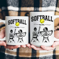 Mother's Day Gifts, Custom Softball Mom, Grandma - Personalized Mug