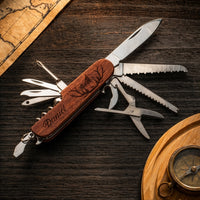 Mountain, Nature, Camping, Outdoor, Custom Name - Personalized Multi Tool Knife