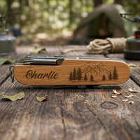 Mountain, Nature, Camping, Outdoor, Custom Name - Personalized Multi Tool Knife